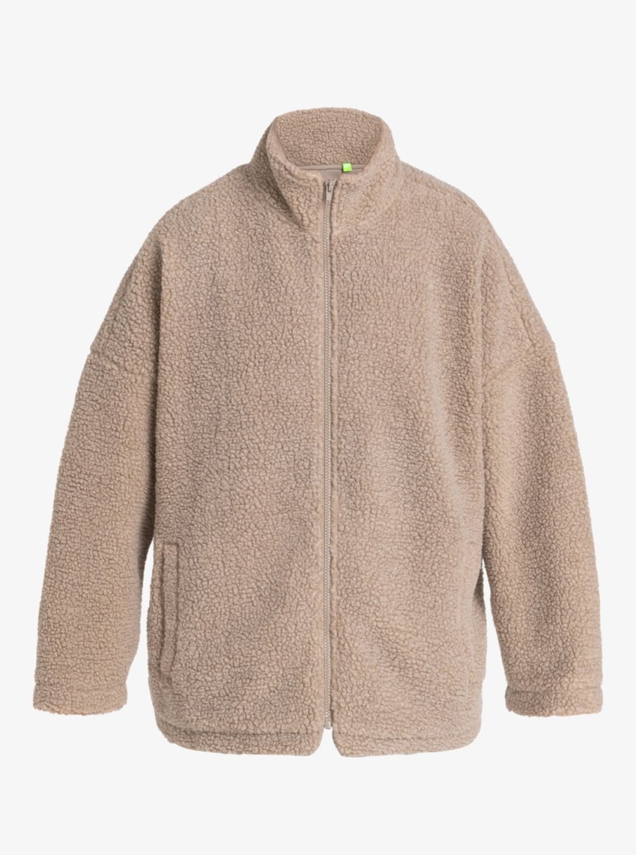 Femme Quiksilver  | Uni – Veste Polaire Zippee Pour Femme Plaza Taupe