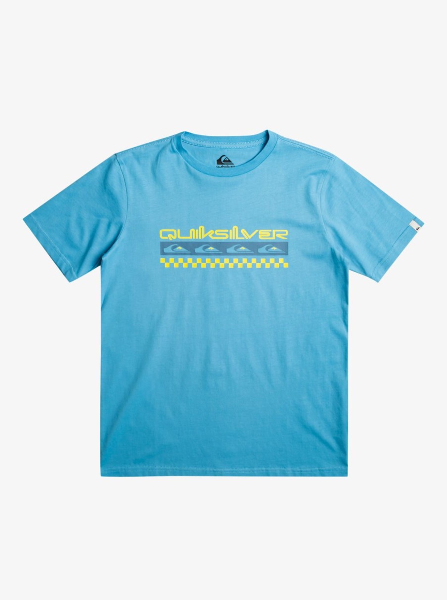 Garcon Quiksilver T-Shirts | Omni Check Turn – T-Shirt Pour Garcon 8-16 Ans Azure Blue