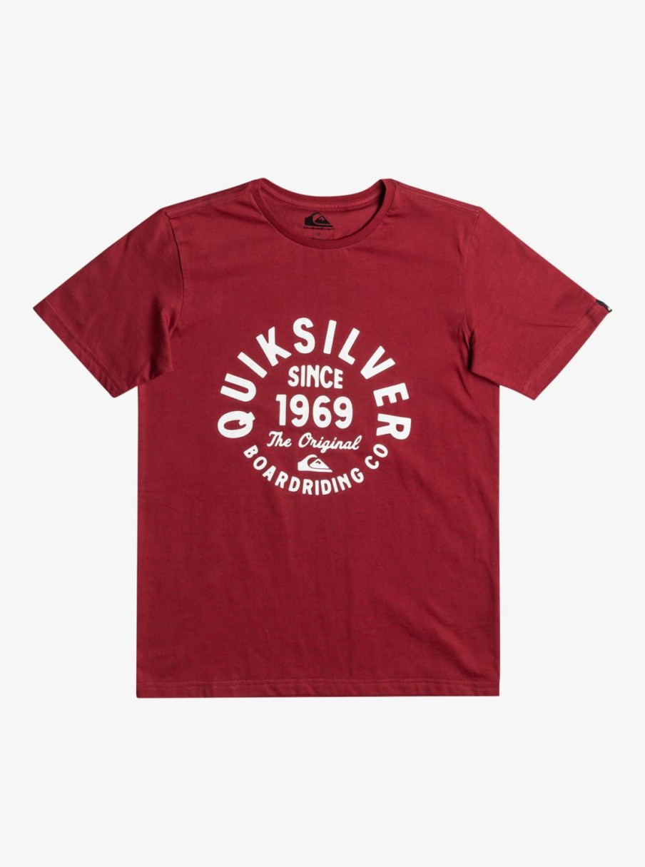 Garcon Quiksilver T-Shirts | Circled Script – T-Shirt Pour Garcon 8-16 Tibetan Red