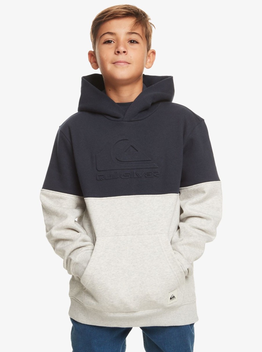 Garcon Quiksilver Sweats | Emboss Hood – Sweat A Capuche Pour Garcon 8-16 Navy Blazer