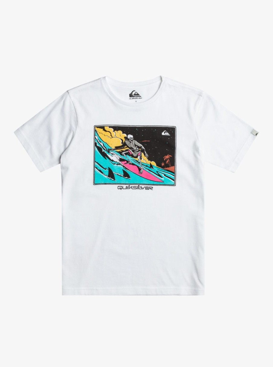 Garcon Quiksilver T-Shirts | Night Session – T-Shirt Pour Garcon 8-16 White