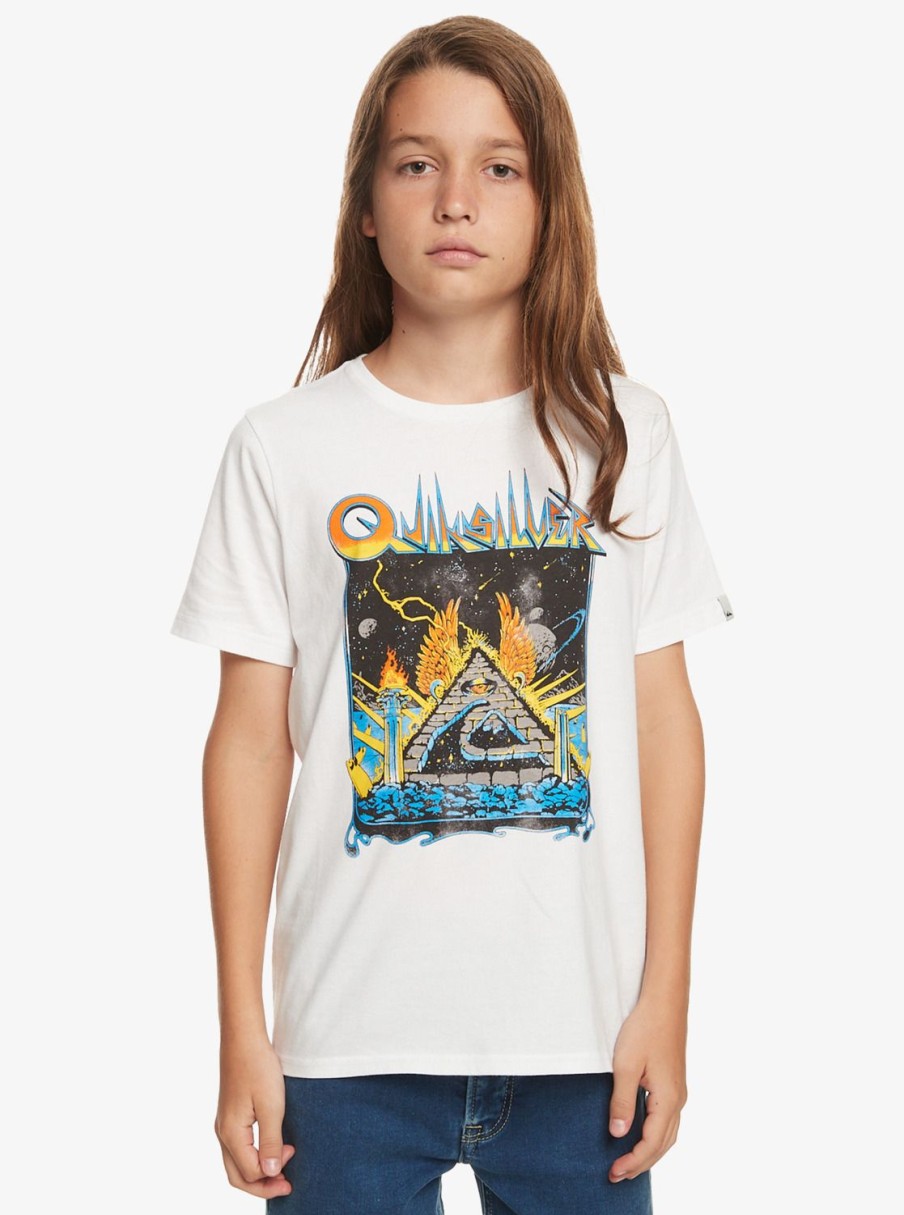 Garcon Quiksilver T-Shirts | Qs Rockin – T-Shirt Pour Garcon 8-16 White