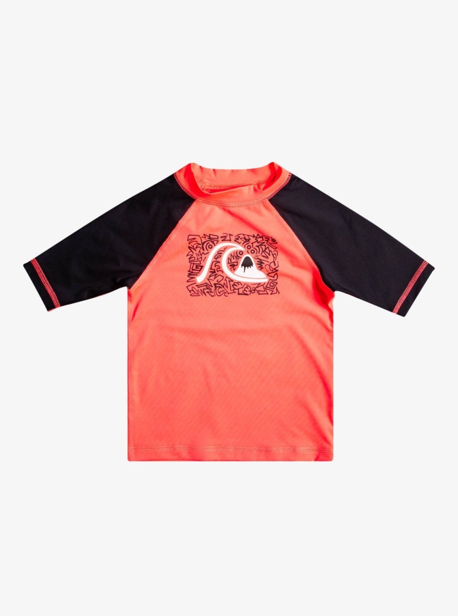 Garcon Quiksilver Lycras & Surf Tees | Next Gen – Lycra Manches Courtes Upf 50 Pour Garcon 2-7 Fiery Coral