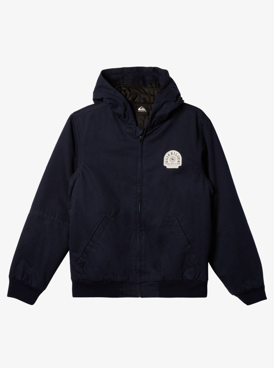 Garcon Quiksilver Vestes & Manteaux | Lets Go To School – Veste A Capuche Pour Garcon 8-16 Navy Blazer