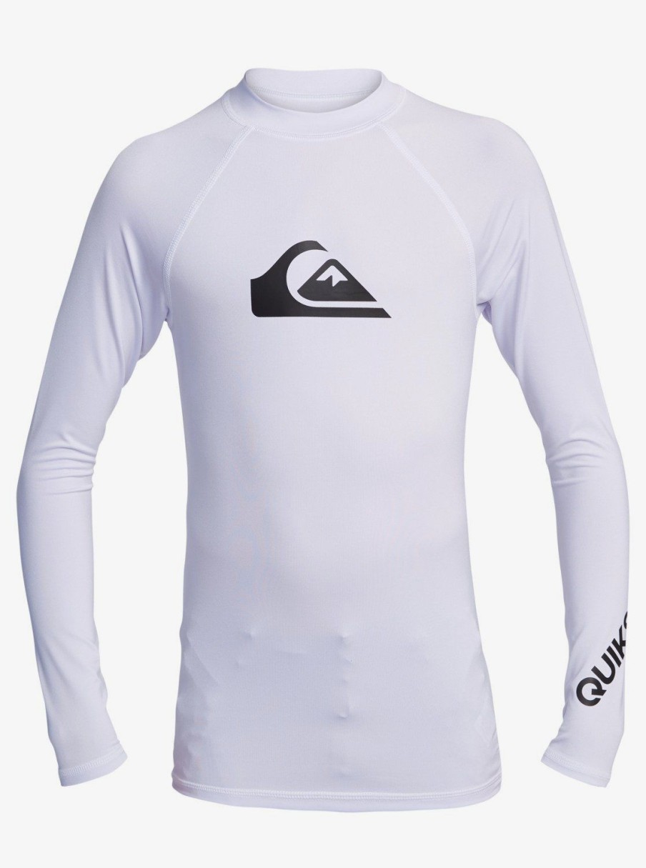 Garcon Quiksilver Lycras & Surf Tees | All Time – Lycra Manches Longues Upf 50 Pour Garcon 8-16 Ans White